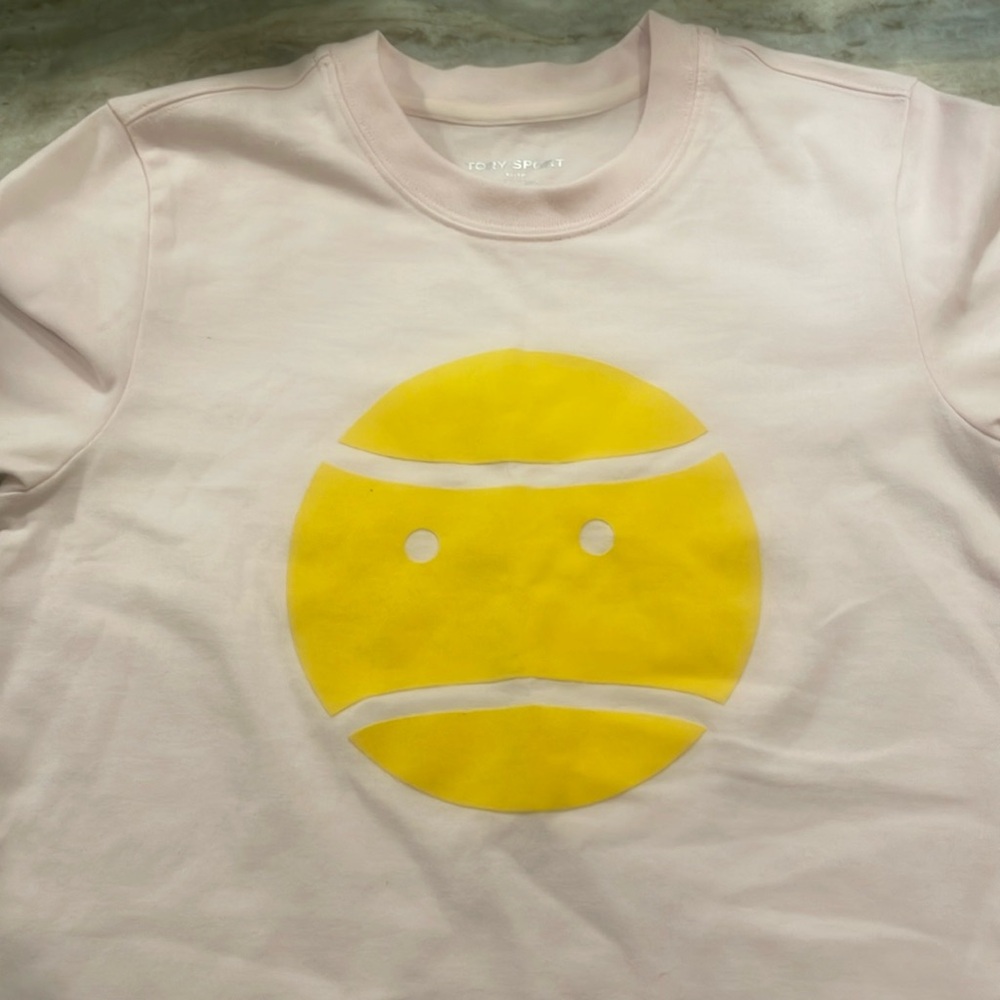 Tory Burch pink tennis t-shirt.